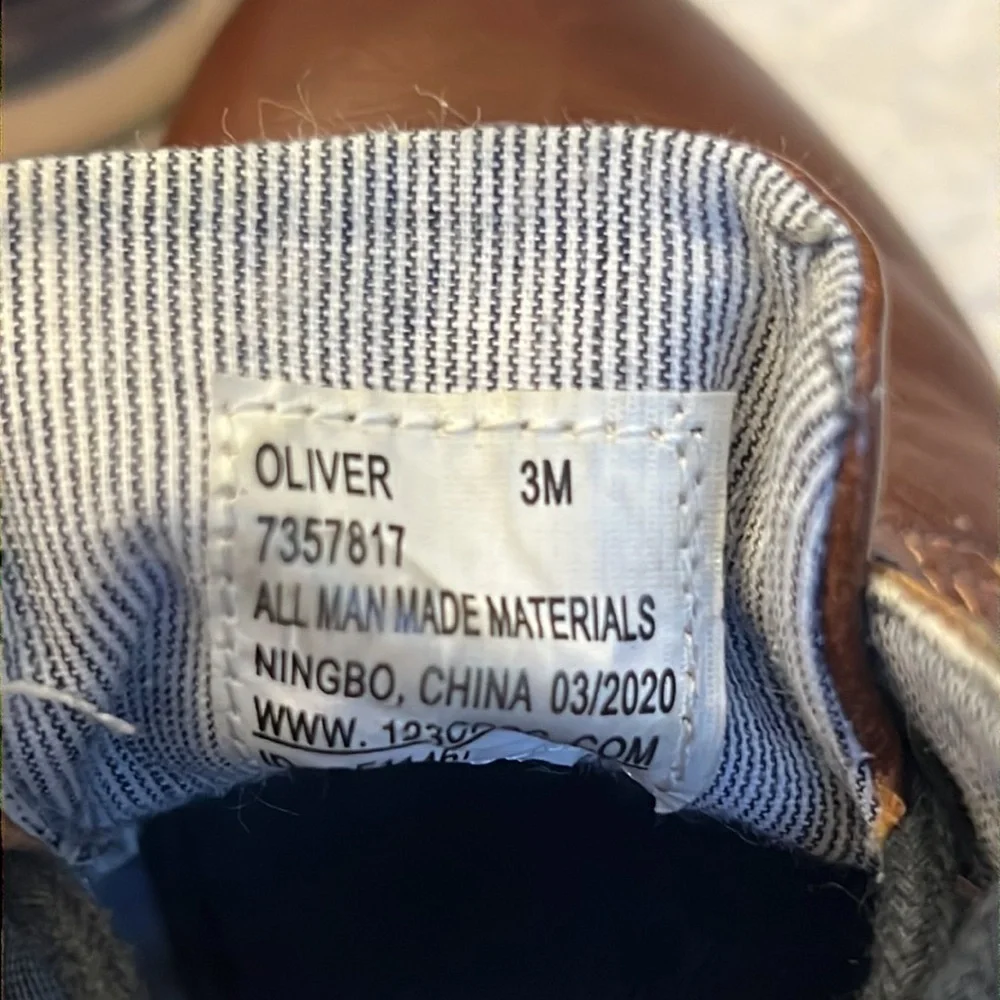 Max & Jake Kids Brown Faux Leather Oxford Dress Shoes Size 3M